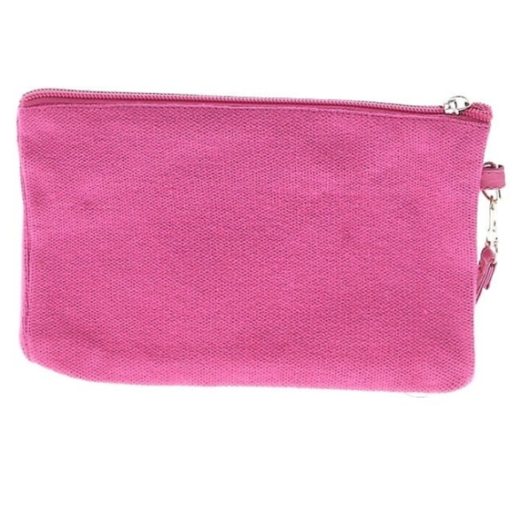 LAST CHANCE NWT Nicole Miller Sweater Clutch Wristlet With Pink Heart On Front - Picture 2 of 3